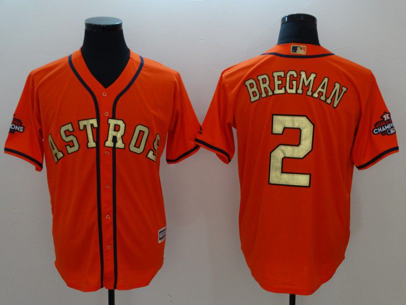 Men Houston Astros #2 Bregman Orange Game Champion Edition MLB Jerseys->houston astros->MLB Jersey
